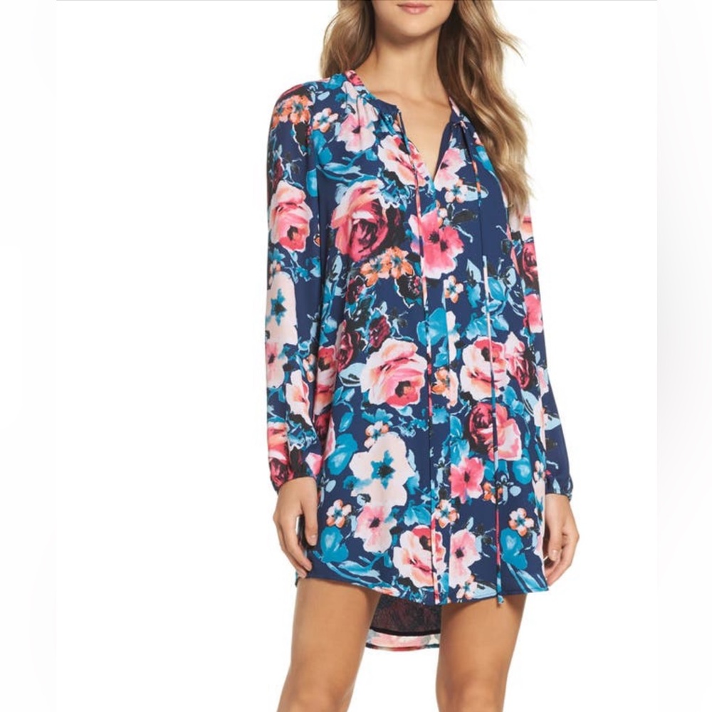 Charles Henry Floral shirt dress Small